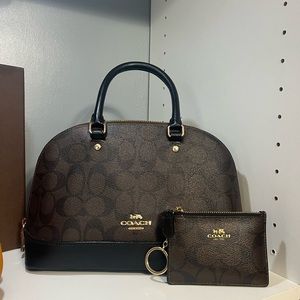 Coach Katy Satchel In Signature Canvas & Coach mini skinny id case